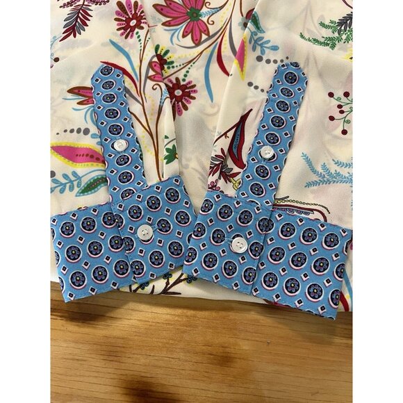 Talbots Women's Paisley Floral Print Long Sleeve Tunic Top Plus Size XS Colorful - Picture 10 of 12